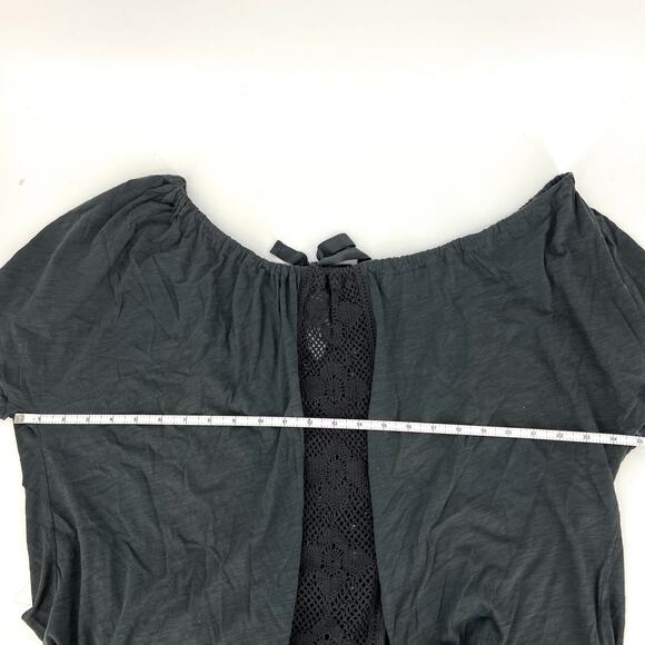 Anthropologie Ett Twa Size XL Black Lace Top Tie Back - Picture 4 of 9